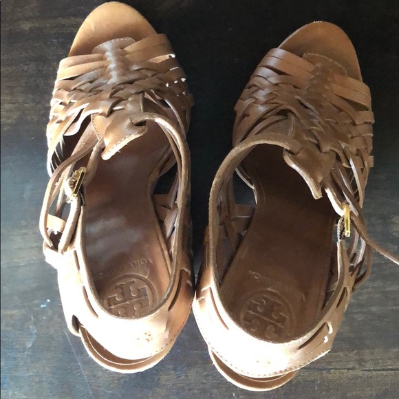 Tory Burch Braided Leather Wedges sz 8.5 - Picture 7 of 7